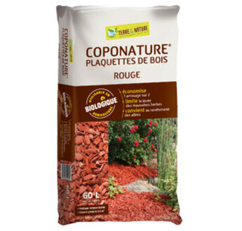 COPONATURE PLAQUETTE BOIS ROUGE SAC60L