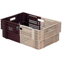 BAC ALLIBERT 47L 13047 GERBABLE EMBOITABLE FOND PLEIN AVEC TROUS D'EVACUATION ET PAROIS AJOUREES COLORIS BRUN ROUGE/BEIGE