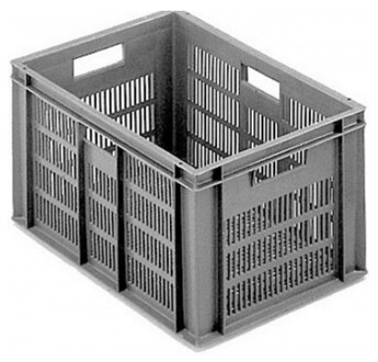 BAC ALLIBERT 60L 21064 600X400X320 FOND ET PAROIS AJOURES COLORIS GRIS