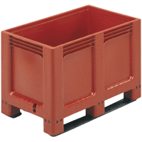 GEOBOX ALLIBERT 260L 27250 FOND ET PAROIS PLEINS 2 SEMELLES COLORIS BRUN-ROUGE
