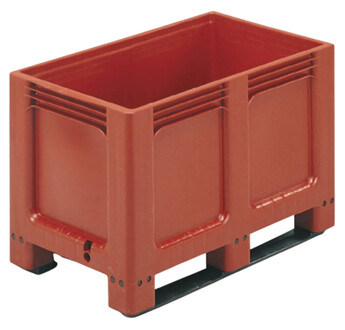 GEOBOX ALLIBERT 260L 27250 FOND ET PAROIS PLEINS 2 SEMELLES COLORIS BRUN-ROUGE
