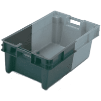 BAC ALLIBERT 60L 11060 GERBABLE EMBOITABLE FOND ET PAROIS PLEINS COLORIS GRIS CLAIR/GRIS FONCE
