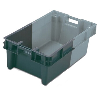BAC ALLIBERT 60L 11060 GERBABLE EMBOITABLE FOND ET PAROIS PLEINS COLORIS GRIS CLAIR/GRIS FONCE
