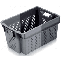 BAC ALLIBERT 50L 11052 GERBABLE EMBOITABLE FOND ET PAROIS AJOURES COLORIS GRIS/GRIS CLAIR