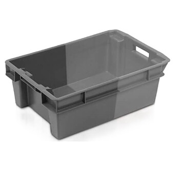 BAC ALLIBERT 32L 11032 GERBABLE EMBOITABLE FOND ET PAROIS PLEINS GRIS/GRIS CLAIR