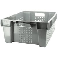 BAC ALLIBERT 32L 11034 GERBABLE EMBOITABLE FOND ET PAROIS AJOURES COLORIS GRIS/GRIS