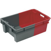 BAC ALLIBERT 32L 11032 GERBABLE EMBOITABLE FOND ET PAROIS PLEINS GRIS/ROUGE