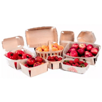 BARQUETTE BOIS 250G 130X90X55 BORD BLEU PAQUET DE 480