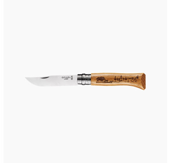 COUTEAU OPINEL N°08 VRI INOX ANIMALIA SANGLIER CHENE