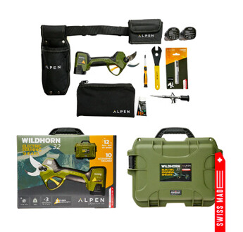 KIT SECATEUR ELECTRIQUE AVEC 3 BATTERIES WILDHORN 32 ALPEN