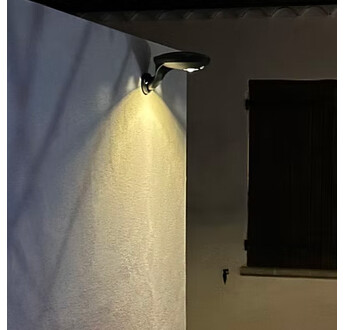 APPLIQUE MURALE SOLAIRE PRO 280LM BATTERIE LIFEPO4 3.2V 12AH IP65 IK10