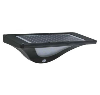 APPLIQUE MURALE SOLAIRE 550 LUMENS AVEC PANNEAU SOLAIRE INTÉGRÉ NOIR