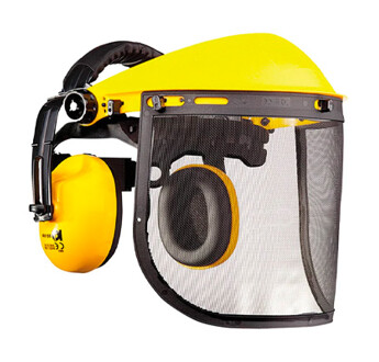 SET DE DEBROUSSAILLAGE VISIERE ET CASQUE ANTI BRUIT