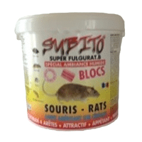 SUBITO SUPER FULGURAT BLOCS NUS 25GR EXTRUDES HYDROFUGES DIFENACOUM ROUGE 5KG